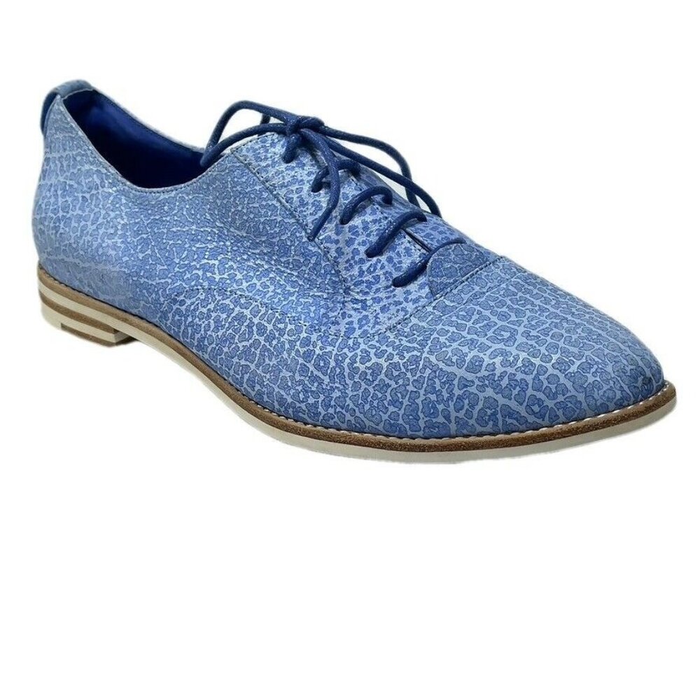 Black Sheep Empire Womens Blue Patterned Lace-Up Oxfords Size 40/9
